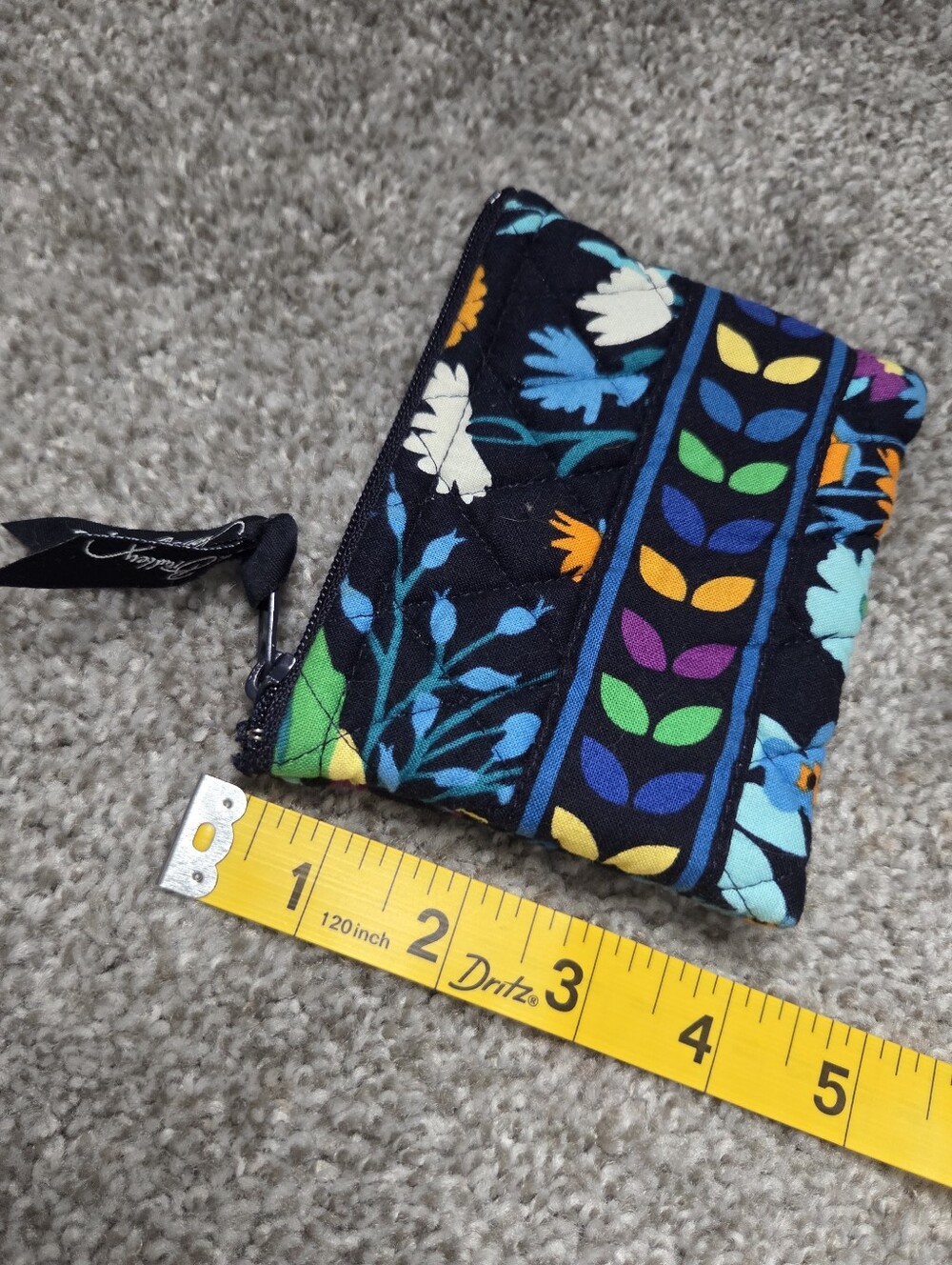 Vera Bradley Midnight Blues Pouch with Multicolor Floral Print - Picture 2 of 12